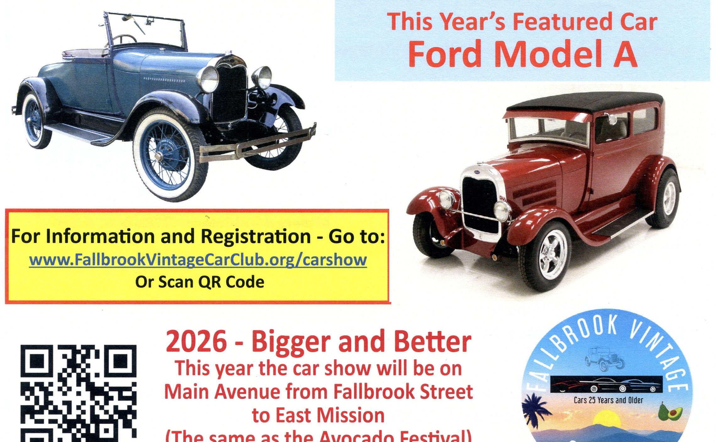 Fallbrook Vintage Car Show partial flyer May 2026